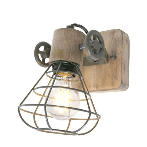 Sienna Guersey Applique Murale Industrielle, Bois Blanc