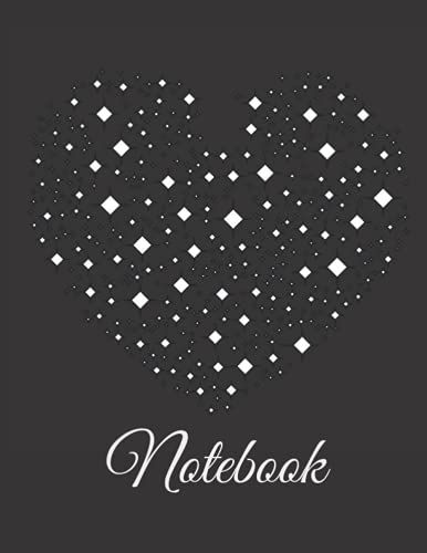 Lined Notebook For Everyday Use: Black Glossy Cover With Heart (Hearts Notebook)