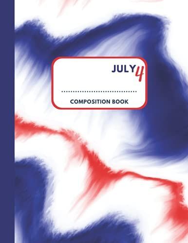 Composition Book July 4 Theme: American Flag College Ruled Notebook With Red, White And Blue. Notebook With Tie Dye Pattern