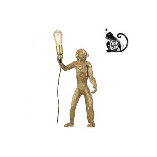 Lampe Singe En Résine ""Micu"" 55 Cm : Couleur  - Noir