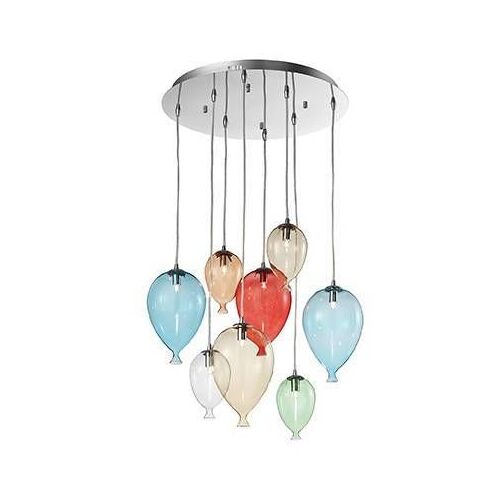 Ideal Lux Clown - Pendentif En Grappe De Ballon Moyen À 8 Lumières Multicolore, G9