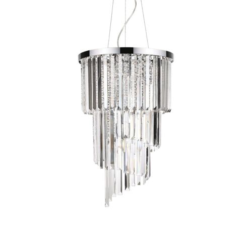Ideal Lux Carlton - Suspension À 8 Ampoules Au Fini Chrome, E14
