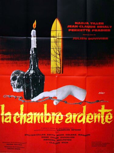 La Chambre Ardente (The Burning Court) - Véritable Affiche De Cinéma Pliée - Format 120x160 Cm - De Julien Duvivier Avec Jean-Claude Brialy, Claude Rich, Édith Scob, Nadja Tiller - 1962 #