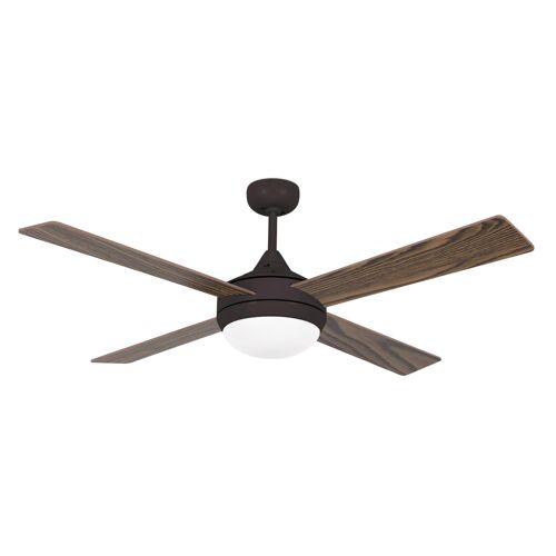 Grand Ventilateur de Plafond Faro Icaria à 2 Lumières Marron, Acajou avec Lumière, E27