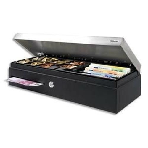 Safescan Tiroir Caisse Raccordement Rj12 8 Compartiments Monnaie,7 Billets Noir Argent L46x H10x P17 Cm