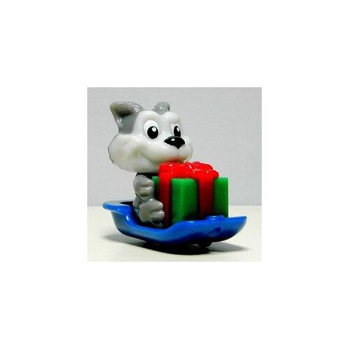 Figurine "Kinder" (2013) - Noël 2013 / N° 4 - Le Loup Sur Une Luge ( Ft157 / Ft-157 ) Avec Bpz
