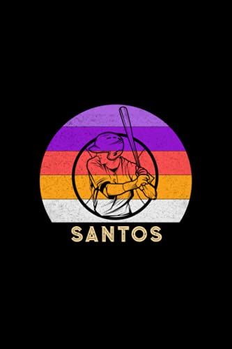 Santos Name Gift Personalized Baseball Notebook Planner, Daily Journal For Sport Lovers: Life, Meal, Work List, A5, Mom, Journal, 5.24 X 22.86 Cm, 120 Pages, 6x9 Inch, Diary
