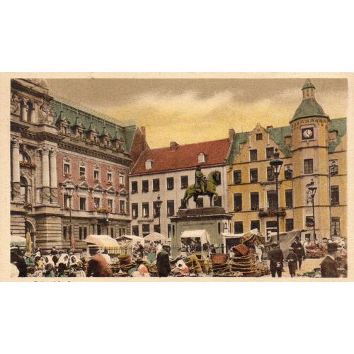 Carte Postale Debut Xx Eme Siecle - Düsseldorf Place Du Marche