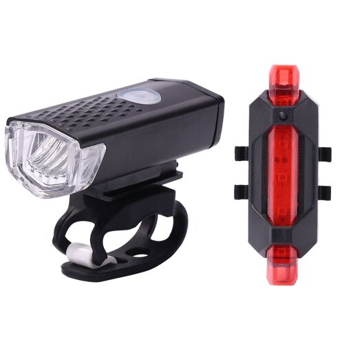 1 Ensemble De Lumières De Vélo Led Usb Rechargeable, Ensemble De Lampes Avant Et Arrière De Cycle De Montagne, Lampe Torche De Cyclisme, Équipement De Vtt