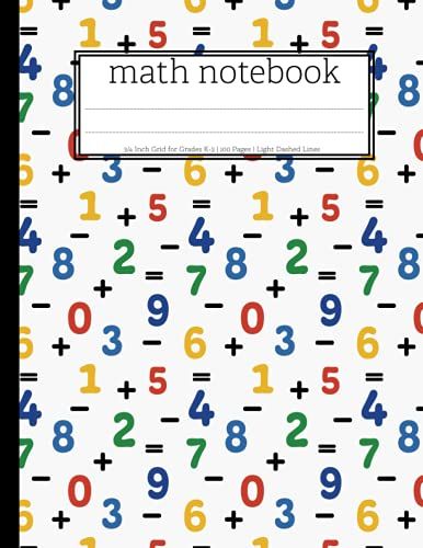 Math Notebook: ? Inch Large Grid Graph Paper Composition Notebook For Elementary Grades K-2