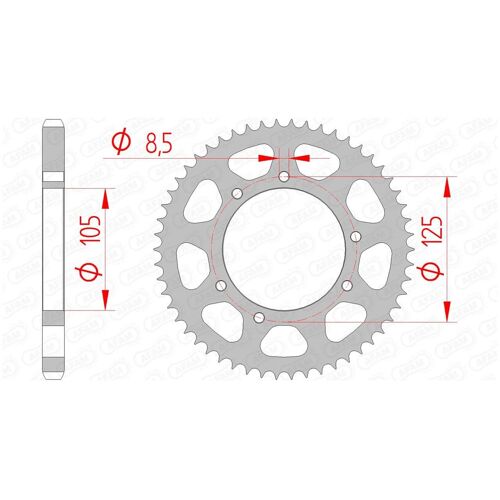 Couronne Afam 54 Dents Type 47200 Pas 428 Acier Derbi 125 Cross City
