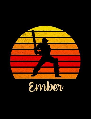 Ember Name Gift Personalized Cricket Lined Notebook, Daily Journal For Sport Lovers: 21.59 X 27.94 Cm, 8.5 X 11 Inch, Pretty, Planning, Over 100 Pages, Meal, A4, Hour, To Do List, Meeting