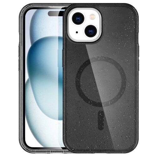 imoshion Coque Pailletée avec MagSafe iPhone 15 Glitter Noir