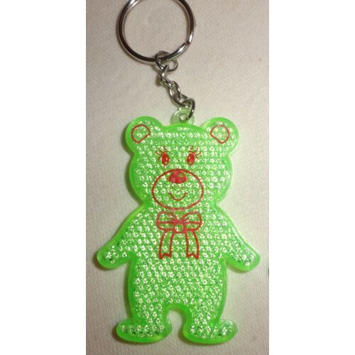 Porte-Clés Fantaisie Représentant Un Nounours Turquoise Lumineux - Plastique Brillant - Hauteur Avec LAnneau 12cm 