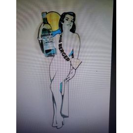 Miss Berger. Plaque Publicitaire Représentant Un Pinup (Couleur Passée, Petits Chocs). 46 X 17