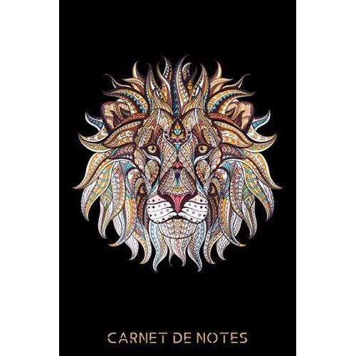 Carnet De Notes: Cahier De Notes Ligné - Lion - Animal Mandala Ethnique - 120 Pages - 15,24 X 22,86 Cm - 6x 9 Pouces