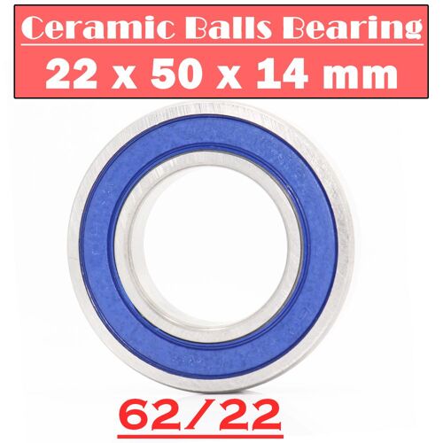 Roulement Céramique Hybride 62/22, 22x50x14mm (1 Pièce), Roue Avant Et Arrière De Vélo De Course, 62 22 2rs, Luu Hybrid Si3n4, Roulements À Billes 62/22rs