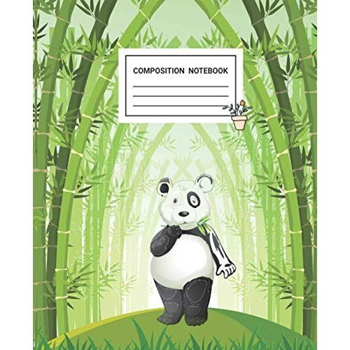 Composition Notebook: Trendy Wide Ruled, Panda For Kids Boys Students Teens College Panda Lovers