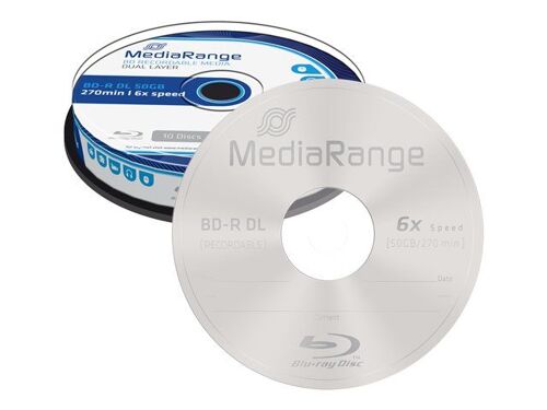 MediaRange - 10 x BD-R DL - 50 Go 6x - spindle