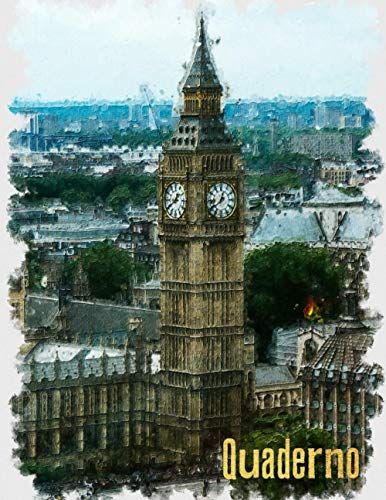 Quaderno: Londra, Pittura Artistica - Formato A4, Quadretti 5 X 5 Mm, 100 Pagine