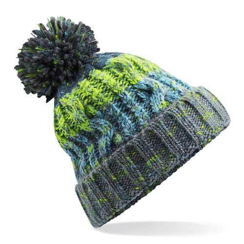 Bonnet À Pompon Adulte - B486 - Gris Et Multicolore