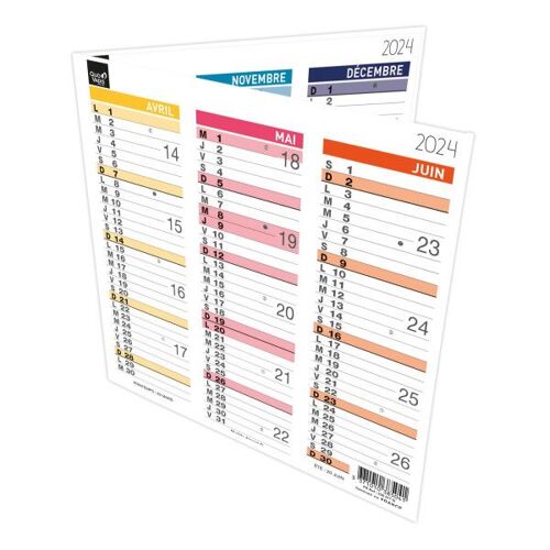 Calendrier - 2025 - 12 Mois - Janvier À Décembre - Pliable - 13x13 Cm - Quo Vadis