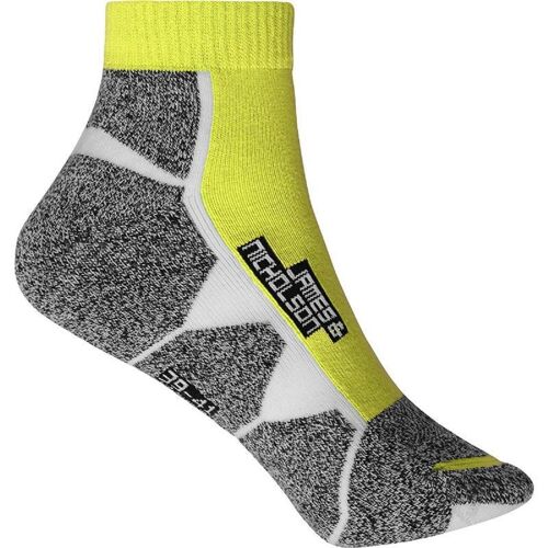 Chaussettes De Sport Courtes - Jn214 - Jaune Vif Et Blanc