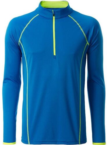 Maillot Running Respirant Manches Longues - Homme - Jn498 - Bleu Vif