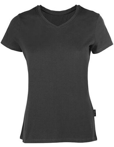 T-Shirt Manches Courtes Col V - Femme - Hrm202 - Gris Foncé