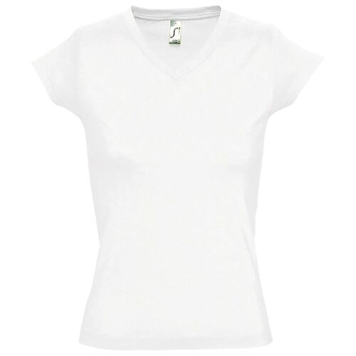 T-Shirt Manches Courtes Col V - Femme - 11388 - Blanc