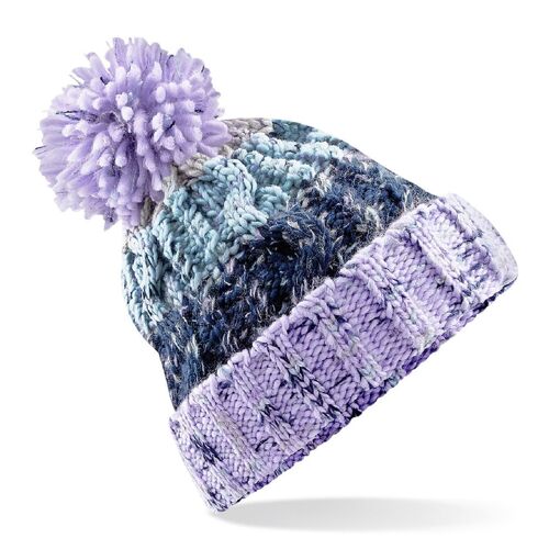 Bonnet À Pompon Adulte - B486 - Violet Et Multicolore