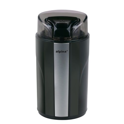 Alpina Moulin À Café Électrique 200w - Coffee Grinder Pour 7gr De Grains De Café - Avec Lames En Acier Inoxydable Et Verrou De Sécurité - Noir