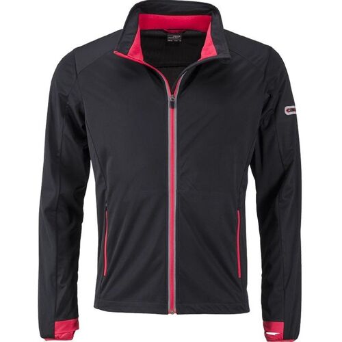 Veste Softshell Sport - Homme - Jn1126 - Noir Et Rouge