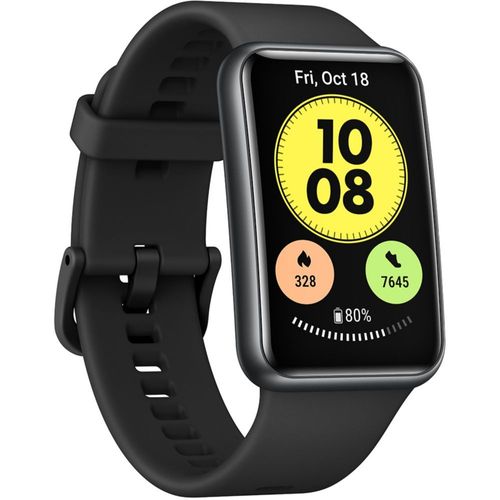 Huawei Watch Fit new - Noir - montre intelligente avec bracelet - silicone - noir - taille du poignet : 130-210 mm - affichage 1.64" - 4 Go - Bluetooth - 21 g