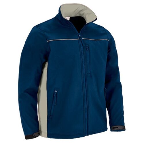 Veste Softshell Bicolore - Homme - Réf Thunder - Bleu Marine Et Beige