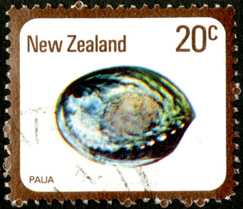 Timbre Oblitéré New Zealand , Paua, 20c