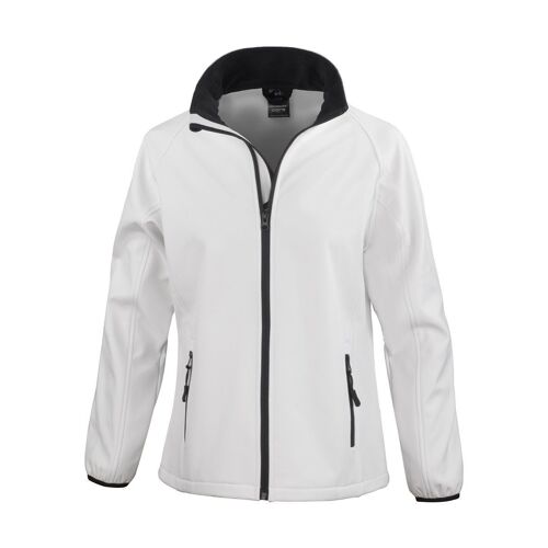 Veste Softshell - Femme - R231f - Blanc Et Noir