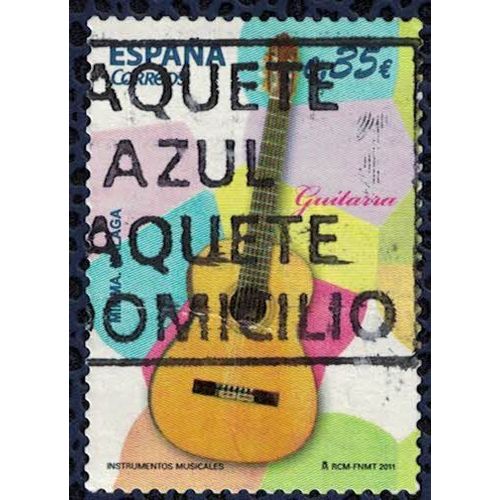 Timbre Oblitéré Used Stamp Correos Guitarra Guitare 0,35 Euro Espagne Spain 2011 Wns 017.11