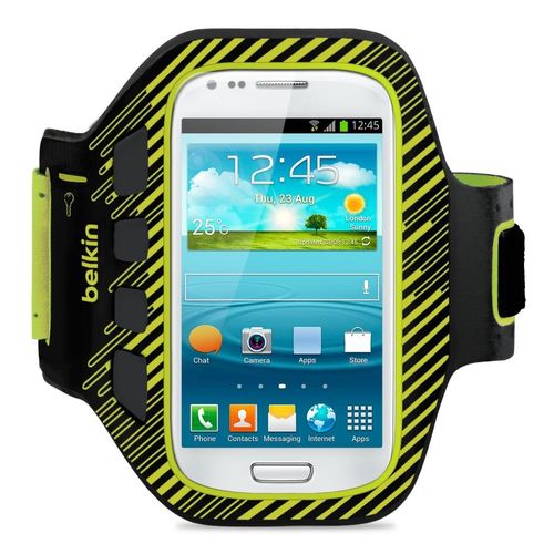 Belkin Easefit - Brassard - Néoprène, Lycra, Polyuréthanne Thermoplastique (Tpu) - Citron Vert, Partie Supérieure Noire - Pour Samsung Galaxy S Iii Mini
