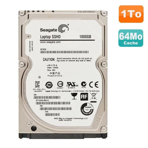 Disque Dur 1To SATA 2.5" Seagate Laptop SSHD ST1000LM014 Pc Portable 64Mo