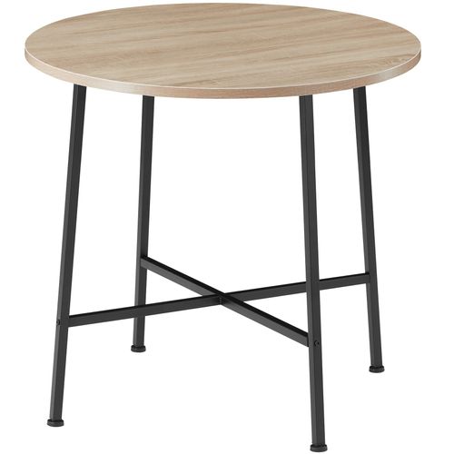 Table De Salle À Manger Industrielle Ronde Ennis 80x76cm - Bois Clair Industriel