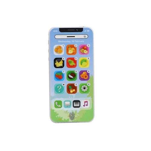Téléphone portable d'apprentissage de l'anglais avec son lumineux, jouet vocal mobile, jouets musicaux pour bébé, simulation pour enfants-Green