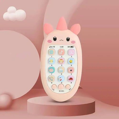 Téléphone électronique bilingue TeWindsor pour bébé, jouet vocal musical, machine d'apprentissage précoce, cadeau pour enfants-Pony Pink