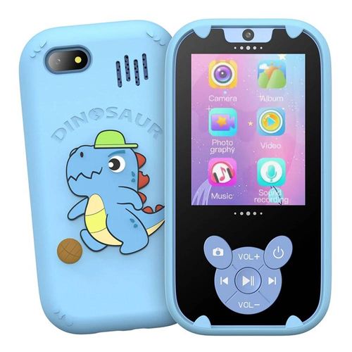 Téléphone intelligent pour enfants, jouets pour touristes, appareil photo, lecteur de musique, téléphone pour bébé, mémoire 8G, jeu d'apprentissage, cadeaux de mariage, 3 à 12 ans-Blue