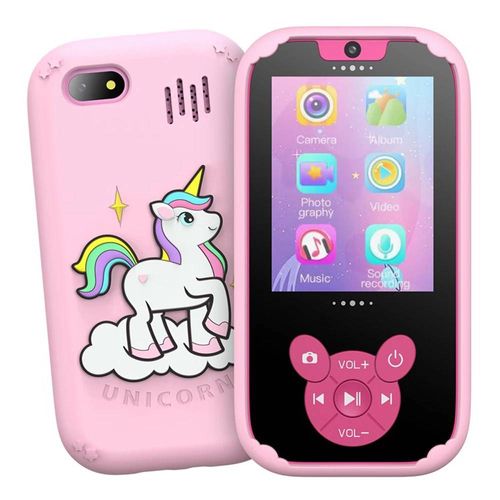 Téléphone intelligent pour enfants, jouets pour touristes, appareil photo, lecteur de musique, téléphone pour bébé, mémoire 8G, jeu d'apprentissage, cadeaux de mariage, 3 à 12 ans-Pink