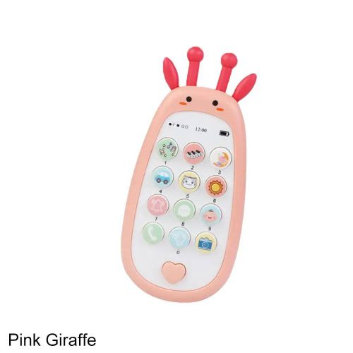 Téléphone électronique bilingue TeWindsor pour bébé, jouet vocal musical, machine d'apprentissage précoce, cadeau pour enfants-Pink Giraffe