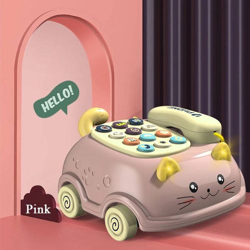 Jouets de téléphone portable Montessori pour enfants, jouets de piano musical pour bébé fille, jouets de téléphone portable pour enfants de 2 à 4 ans, 0 à 12 mois-Pink