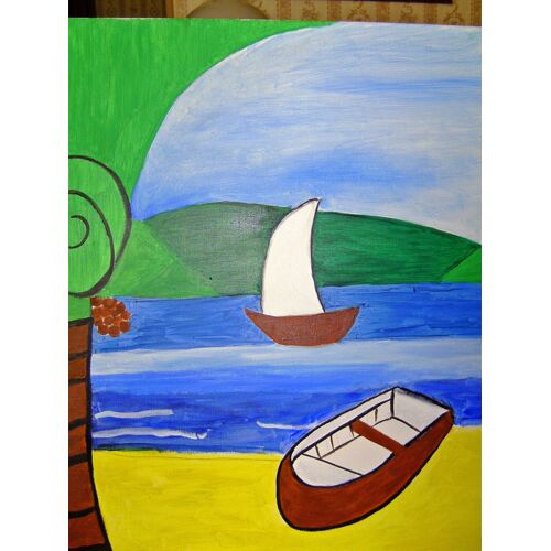Tableau Peinture Huile Plage Du Pacifique/Pacific Beach