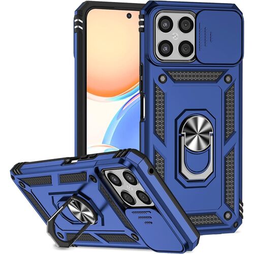 Coque Pour Honor X8 Etui, Antichoc Militaire Protection Coque Honor X8 [Protection Camera] [Support De Voiture Magnetique] Honor X8 Housse Bleu