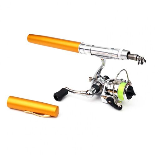 Canne À Pêche De Poche Pliable En Plein Air De 1.4m, Portable, En Forme De Mini Stylo, Avec Moulinet, Ensemble De Matériel, Pour L'hiver